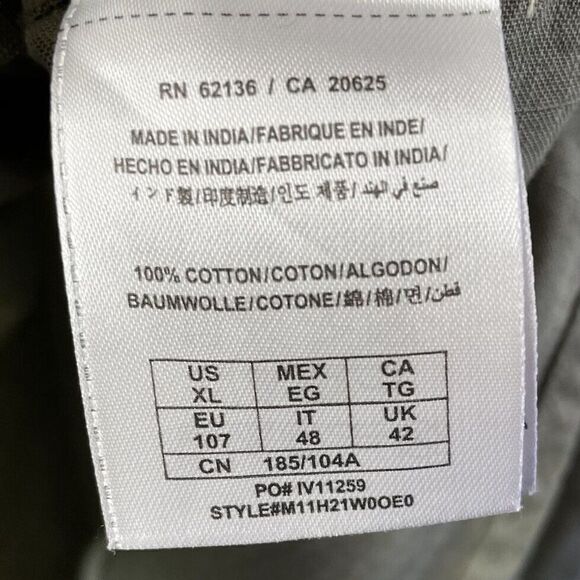 GUESS Mens Button-Up Long-Sleeve Shirt Sz XL 100% Cotton Green Woven Western - Picture 10 of 11